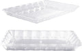 MATANA 6 Pack 13x9 Clear Plastic Serving Trays and Platters, Rectangle Large for Party, Reusable & Disposable for Food, Desserts, Cookie, Appetizers