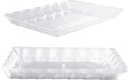 MATANA 6 Pack 13x9 Clear Plastic Serving Trays and Platters, Rectangle Large for Party, Reusable & Disposable for Food, Desserts, Cookie, Appetizers