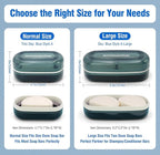 AIMAIAIMAI Travel Soap Container, Travel Soap Box with Removable Draining Layer for Camping, Gym (Blue Style A)