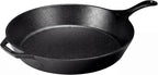 Lodge Seasoned Cast Iron Skillet - Frying Pan for the Stove, Grill or Campfire - Cooks Evenly - Features Easy-Grip Teardrop Handle - Non-Toxic, Nonstick & Long-Lasting - 15 Inches