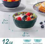 vancasso 12 Oz Ceramic Small Soup Bowls Set of 6, 4.7 inch Soup Bowls, Colorful Bowls Set for Kitchen, Dishwasher & Microwave Safe- for Cereal, Soup, Oatmeal, Ice Cream, etc