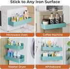 Magnetic Spice Rack for Refrigerator, Kitchen Organizer and Storage Shelf, Blue (6 Pack)…