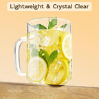 Glass Coffee Mugs, 24 oz Ice coffee cups, Large Clear Tea Cups Set of 2, Glass Mugs with Handles, Glass Cups for Latte, Cappuccino, and Tea