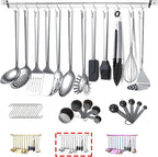 Stainless Steel Cooking Utensils Set,Kyraton 37 Pieces Kitchen Utensils Set, Kitchen Tool Gadgets Set with Utensil Holder Non-Stick and Heat Resistant Dishwasher Safe