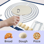 Dough Mat Silicone Baking Mats for Rolling Pastry Kneading Sheet Sourdough Bread Baking Supplies Blue 28x20"0.45mmT