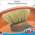 LOLA Replacement Head for The Original Tampico Vegetable & Dish Brush, 1.75" Head, Birchwood & Poly Bristles, Reusable & Washable, 1 Pack