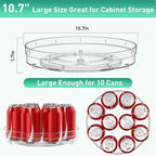 2 Pack Lazy Susan Organizer, 10.7" Lazy Susan Turntable for Cabinet, Refrigerator Organizer and Storage for Pantry, Closet, Countertop, Non-Skid Fridge Organizers