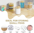 PARKMANI Bathroom Counter Organizer, Bathrooms Toothbrush Holder Set with 3 PCS Qtip Holder, Kids Electric Toothbrush and Toothpaste Holder Organizer Drainage for Bathroom Accessories (Wood Grain)