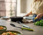 Joseph Joseph Duo 3-Piece Utensil Set with Integrated Tool Rests: Scratch-Free Use on Non-Stick Cookware, Includes Solid & Slotted Spoons and Turner, Heat-Resistant