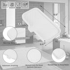 MicoYang Silicone Bathroom Soap Dishes with Drain Spout-Bathroom and Kitchen Sink Organizer,Sponge Holder,Dish Soap Tray,Perfect for Dispenser,Scrubber,Bottle,Cup on Sink or Counter-White 9.6"×5.3"