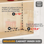 SpaceAid Bamboo Pull Out Spice Rack Organizer for Cabinet, Heavy Duty Slide Out Seasoning Kitchen Pantry Sliding Vertical Organization, 7.6" Wide, 3 Drawers(2" Wide), 2-Tier, White