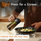 TrendPlain - Original 16oz/470ml Olive Oil Dispenser Bottle for Kitchen Gadgets and Air Fryer Accessories - Olive Oil Sprayer for Cooking w/Stickers - 2 Black
