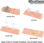 MicoYang Silicone Dish Drying Mat for Multiple Usage,Easy clean,Eco-friendly,Heat-resistant Silicone Mat for Kitchen Counter,Sink,Bar,Bottle,or Cup Pink M 17 inches x 6 inches