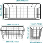 MaraFansie Hanging Kitchen Baskets Wire Storage Basket Over the Cabinet Door Organizer, No Drilling Adhesive Basket for Cabinet Pantry Organization and Kitchen, Bathroom, Storage, 2 Pack, Black