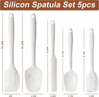 Silicone Spatula Set, 5 Piece Food Grade Rubber Spatulas for Baking, Cooking, and Mixing High Heat Resistant Non Stick Dishwasher Safe BPA-Free (Candy Color)
