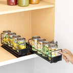 SpaceAid Pull Out Spice Rack Organizer for Cabinet, Heavy Duty Slide Out Seasoning Kitchen Organizer, Cabinet Organizer, with Labels, 7.7" W x10.8 D x4 H, 2 Drawers 1-Tier