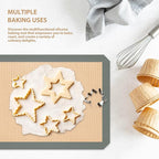 Silicone Baking Mat, Reusable Silicone Oven Baking Sheet, Heat Resistant Nonstick Food Safe Baking Mat for Cookie, Bread, Pastry (Pack of 3) (Gray)