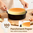 9 Inch Cake Pan Set of 2 - Nonstick Carbon Steel Round Cake Baking Pans with 80 PCS Parchment Paper, Dishwasher Safe, Durable for Large Layer Cakes, Birthday & Christmas Baking