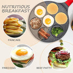 Egg Frying Pan, Pancake Maker, Egg Cooker Pan, Omelet Mini Pancake Pan, Nonstick 7 Egg Skillet Silver Dollar Pancake Pan Egg Maker