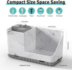 Toothbrush Holders for Bathroom Countertop, Kids Electric Toothbrush and Toothpaste Holder, Bathroom Accessories Vanity Organizer, Bathroom Organizers and Storage (Grey Marble Grain)