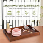 Pink Matcha Whisk Set, Ceramic Matcha Kit Set Gift Present Includes Matcha Bowl, Matcha Whisk and Holder, Bamboo Scoop, Scoop Rest, Sifter and Tea Towel - 7 Pcs Matcha Kit for Matcha Lovers