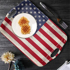 Serving Tray Decorative Tray with Handles Multi-Purpose Rectangular Serving Trays for Restaurant, Parties, Coffee Table, Kitchen - American Flag