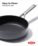 OXO Professional 3QT Saute Pan Jumbo Cooker with Lid, Hard Anodized Ceramic Nonstick Cookware PFAS-Free, Stainless Steel, Induction Suitable, Diamond Reinforced Coating Dishwasher and Oven Safe, Black