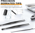 Yaomiao 4 Packs 12 Inch Bar Tweezers Black Cocktail Tongs Long Garnish Tweezers Stainless Steel Bartender Kitchen Cooking Tongs for Cocktail Food Fruit Korean BBQ Bartender Chef, Multi-use