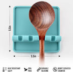Zulay Kitchen Silicone Utensil Rest with Drip Pad for Multiple Utensils - BPA-Free, Heat-Resistant Spoon Rest & Spoon Holder for Stove Top - Kitchen Utensil Holder for Ladles & Tongs - Aqua Sky