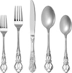 Runfly Gorgeous Retro Royal Stainless Steel 20 Pieces Flatware Set, Silverware Set, Anti-rust Stainless Steel Cutlery Set Utensils Including Fork Spoon and Knife