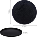 Round Trays Home Decor, 11.8" Large Round Wood Tray for Ottoman, Large Tray for Ottoman Coffee Table Candle Holder, Wooden Serving Decorative Trays for Home Kitchen