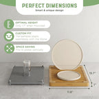 NIUM Stone Drying Mat for Kitchen Counter & Bamboo Rack - 16″x12″ - Diatomaceous Earth Dish drying mat Ultra Absorbent & Fast Drying - EcoFriendly with Non-Slip Pads & Anti-Moisture Design