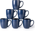GBhome 16oz Coffee Mugs Set of 6, Large Ceramic Coffee Mugs for Man, Woman, Dad, Mom, Modern Coffee Mugs Set with handle for Tea/Latte/Cappuccino/Milk/Cocoa. Dishwasher&Microwave Safe,Matte Blue
