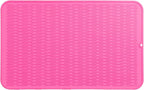 MicoYang Silicone Dish Drying Mat for Multiple Usage,Easy clean,Eco-friendly,Heat-resistant Silicone Mat for Kitchen Counter or Sink,Refrigerator or Drawer Liner Rose 3XL 28 inches x 18 inches