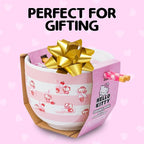 Silver Buffalo Sanrio Hello Kitty Strawberry Milk Pattern Ceramic Ramen Noodle Rice Bowl with Chopsticks, Microwave Safe, 20 Ounces