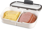 ProKeeper Split Deli Food Storage Container with Air-Tight Silicone Seal and Dry Erase Compatible Lid, 11.75