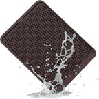 ZLR Silicone Dish Drying Mat & Heat Resistant Trivet (12" x 16") - Waterproof Counter Protector for Air Fryer, Coffee Maker - Non-Slip, BPA Free Kitchen Pad, Easy Clean Dishwasher Safe (Coffee)