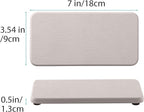 NiuYichee 2 Pcs Water Absorbing Stone Trays, Kitchen/Bathroom Sink Soap Dish, Diatomite Tray Used for Hand Soap & Cosmetic Bottles in The Modern Home, 3.5" W x 7.1" L, White