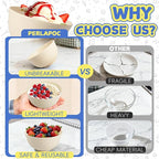 Wheat Straw Mini Bowls Set of 6, Unbreakable 10 OZ Dessert Bowls for Yogurt, Appetizers, Ice Cream, Plastic Bowls Microwave & Dishwasher Safe, Beige