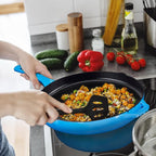 Bruntmor 12'' Blue Pre-seasoned Cast Iron Frying Pan, 12 Inch Oven Safe Skillet, Grill Pan Set, Nonstick Cookware And Bakeware For Casserole Dish