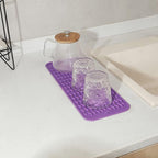 MicoYang Silicone Dish Drying Mat for Multiple Usage,Easy clean,Eco-friendly,Heat-resistant Silicone Mat for Kitchen Counter,Sink,Bar,Bottle,or Cup Purple M 17 inches x 6 inches