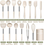 Stainless Steel Kitchen Cooking Utensil Set, Umite Chef 15 pcs Utensils - Nonstick Cookware Set Spatula -Kitchen Gadgets Tools Gift