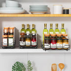 RCHYFEED Pull Out Spice Rack Organizer for Cabinet,Slide out Spice Organizer for Inside Cabinets,Heavy Duty Spice Organization for Kitchen and Pantry,Seasoning,Sauces(1-Tier,6.5" Wx10.5 Dx2.5 H)