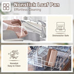 LIANYU Loaf Pans for Bread Baking, 9×5 Inch Stainless Steel Loaf Bread Tins, Non-Stick Baking Pans for Homemade Banana Sandwich Sourdough, Healthy & Sturdy, Set of 6, Rose Gold