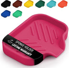 Zulay Kitchen Small Silicone Sponge Holder (4.9x3.3”) – Space-Saving Sink Organizer Tray for Sponge, Soap, Brush & More – Compact Non-Slip Dish for Kitchen & Bathroom (Honeysuckle)