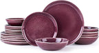 AmorArc Ceramic Dinnerware Sets,Handmade Reactive Glaze Stoneware Plates and Bowls Sets,Highly Scratch Resistant | Dishwasher & Microwave Safe Dishes Set,Service for 4 (12pc)