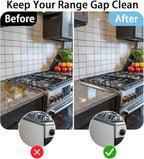 Stove Gap Covers Stainless Steel, 2 Pack, Stove Gap Filler, Stove Gap Guard, Range Trim Kit, Heat Resistant, Easy Clean, Retractable, Length 13.8” to 27.5”