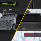 Silicone Drying Mat for Kitchen Counter , Dish Drying Rack Matt with Built in Drain, Small Dry Mats for Dishes Drying Pad for Kitchen Counter (20×15.7inch Extra Large, gray)