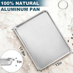 6 Pack Half Size Baking Sheet Pan Set, Aluminum Commercial Quality Cookie Sheet for Baking or Roasting, Large Thick Baking Tray Prevents Warping, 13" × 18" Cookie Tray Pan