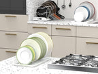 Simple Houseware 2 Pack Stainless Steel Plate Drying Rack with Drainboard, Chrome